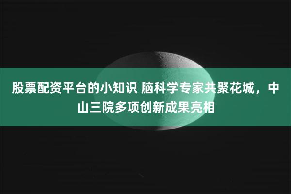 股票配资平台的小知识 脑科学专家共聚花城，中山三院多项创新成果亮相