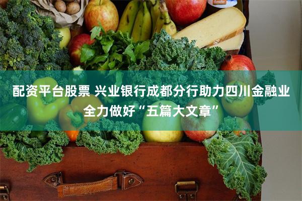 配资平台股票 兴业银行成都分行助力四川金融业全力做好“五篇大文章”